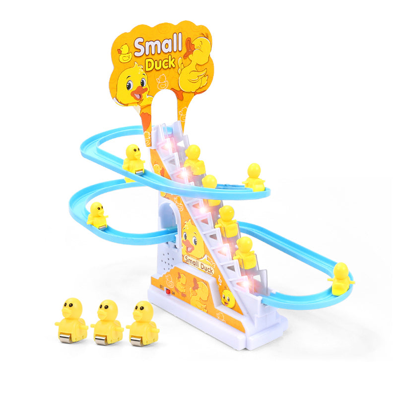 Canards électriques Escaliers – Jouet Grimpeur Avec Lumières – Piste Montagnes Russes – 6 Canards – 22,5 X 27,5 X 14 Cm
