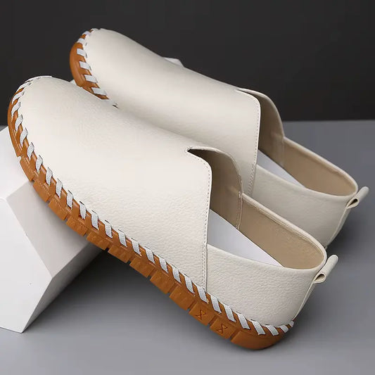 BALGHINES TENDANCE EN CUIR BLANC -img