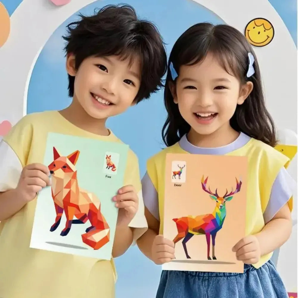 KIT D'ART GÉOMÉTRIQUE 3D "ANIMAUX SAUVAGES"-BN