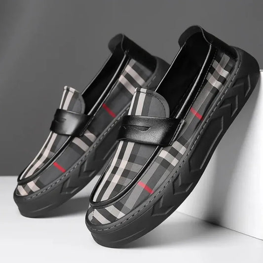 MOCASSINS SLIP-ON MOTIF ÉCOSSAIS