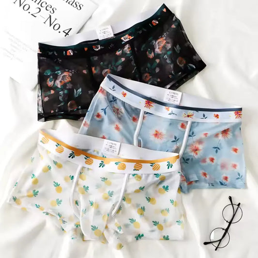 Boxer Homme Transparent Motif Fleurs 2025 CI