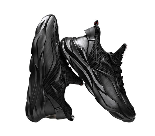 Chaussures de sport en maille respirante entièrement noires pour hommes 2025