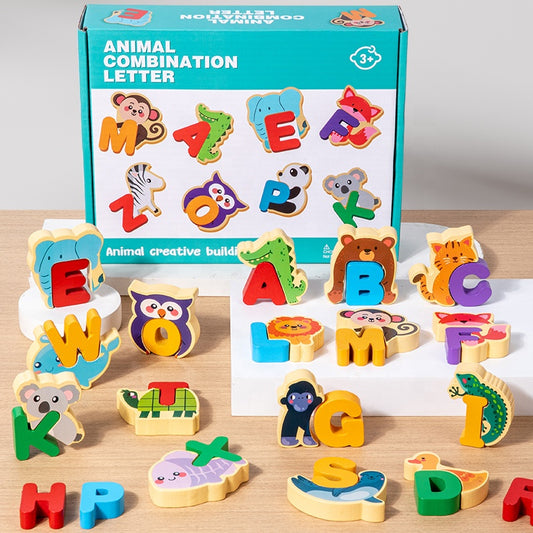 Puzzles Alphabet Animaux en Bois – Jouet éducatif ABC