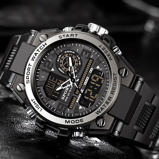 MONTRE DE SPORT ÉTANCHE À DOUBLE AFFICHAGE