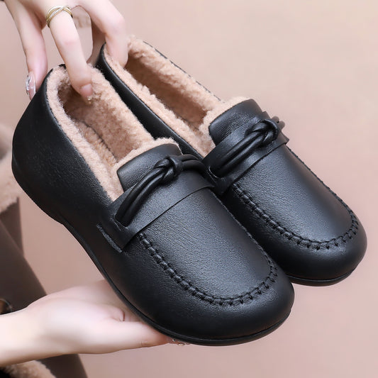 Bottines à enfiler doublées en peluche