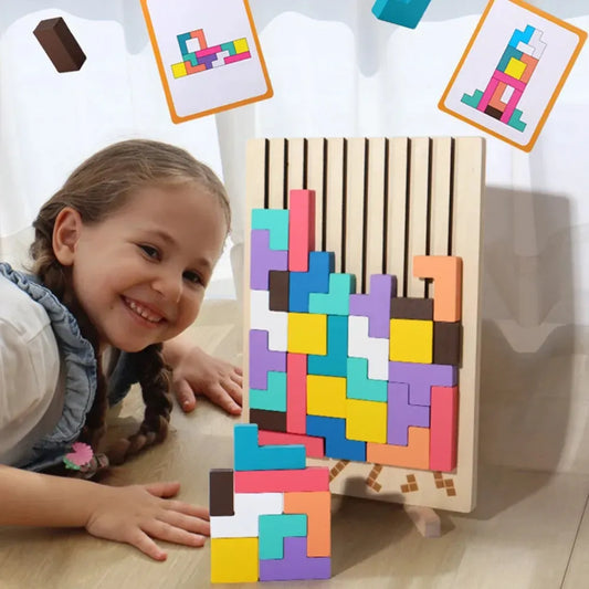 PUZZLE TÉTRIS EN BOIS MONTESSORI