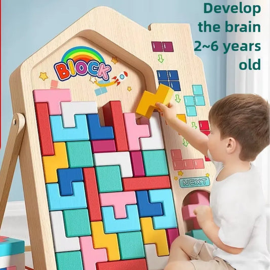 PUZZLE TETRIS MONTESSORI EN BOIS