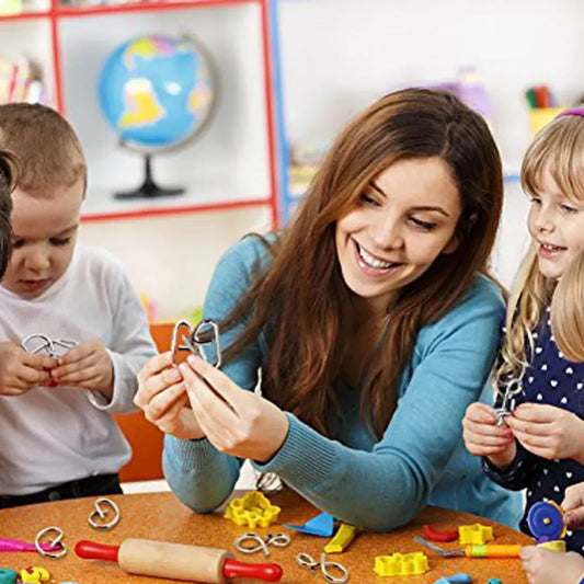 JEU DE 24 PUZZLES CASSE-TÊTE MÉTALLIQUES ÉDUCATIFS