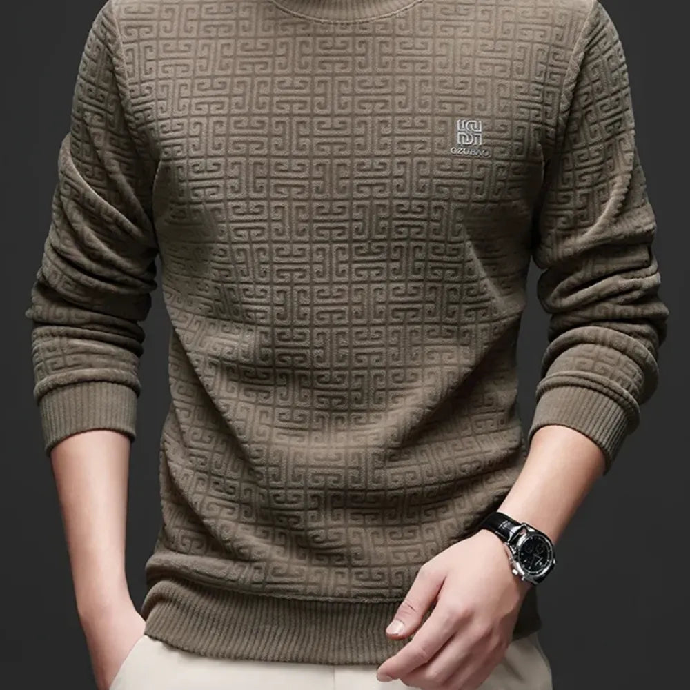 PULL HOMME MAILLES TEXTURÉES "GREEK KEY"-ML