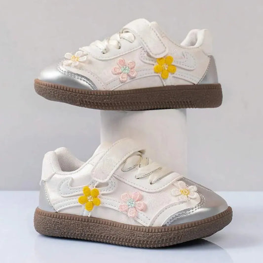 BASKETS ENFANT VELCRO "FLORALIES"