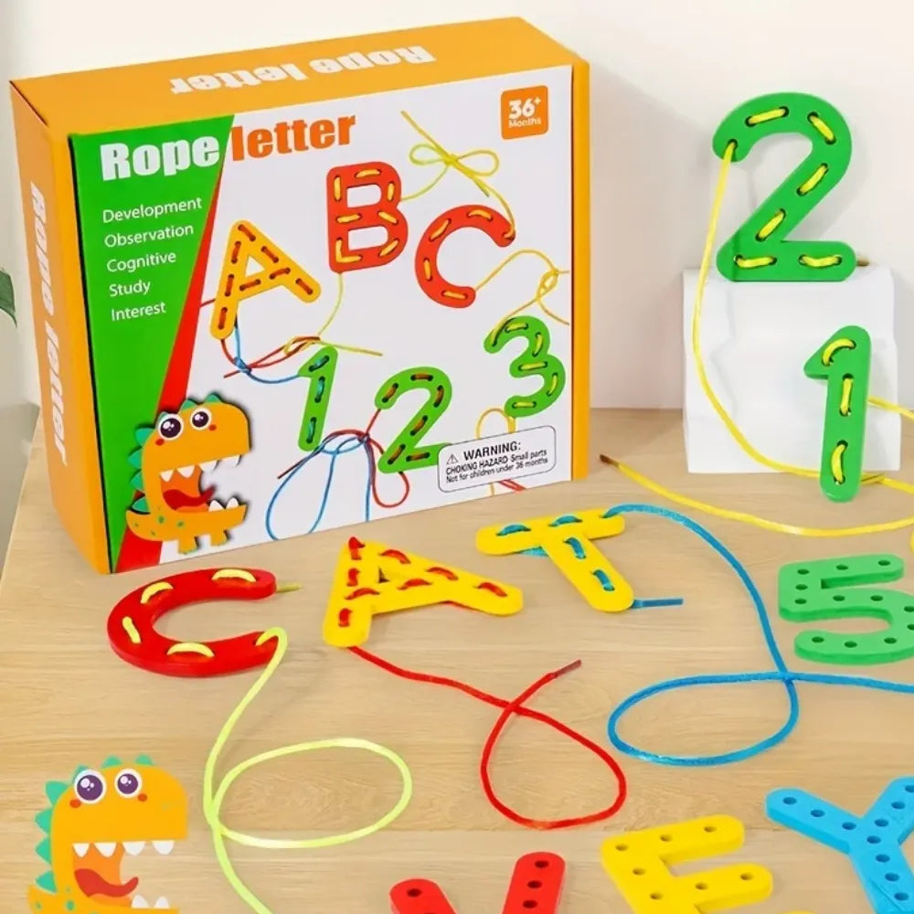 JEU DE LAÇAGE ÉDUCATIF "ROPE LETTER"