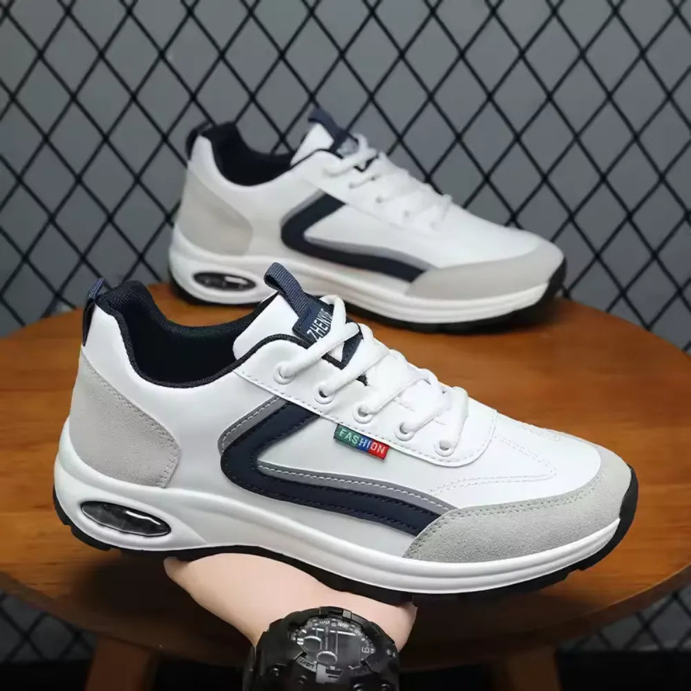 BASKETS SPORT HOMME BLANCHES BLEU - BF