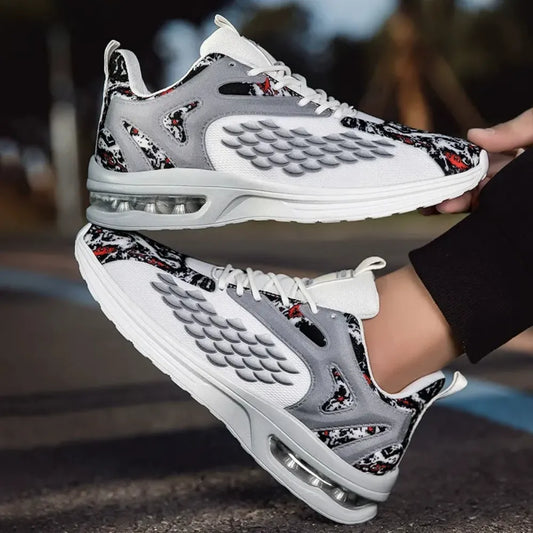 BASKETS AIR CUSHION DESIGN GRIS BLANC - BF