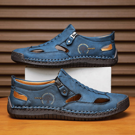 Sandales à bout fermé pour hommes – modèle bleu