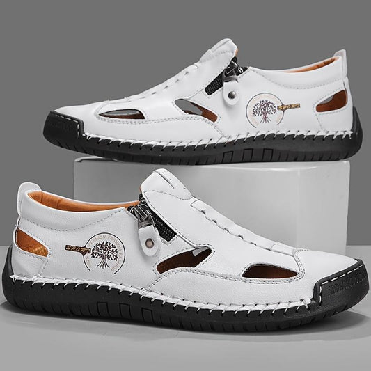 Sandales à bout fermé en cuir pour hommes