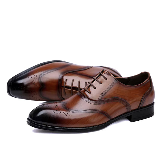 Chaussures Brogue en cuir marron pour homme