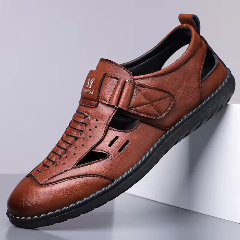 CHAUSSURES RESPIRANTE EN CUIR MARRON