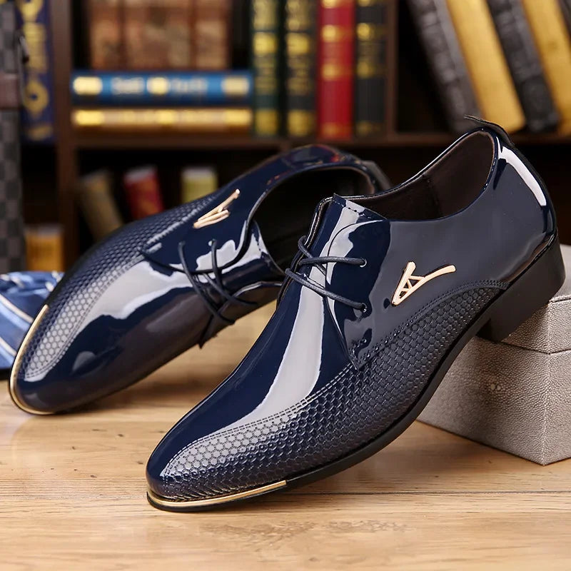 Chaussures habillées bleu marine pour homme-CNG