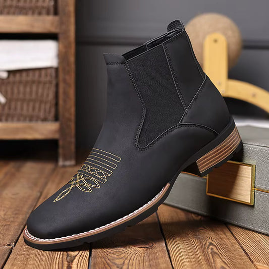 Bottines Chelsea en cuir noir