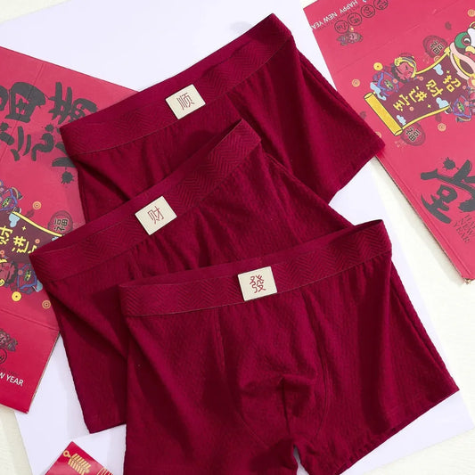 PACK DE 3 BOXERS ROUGES PORTE-BONHEUR 2025 - BF