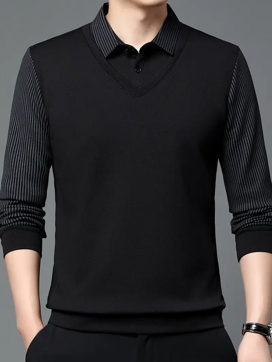 POLO A 2 PIECES NOIR AU DESIGN ITALIEN