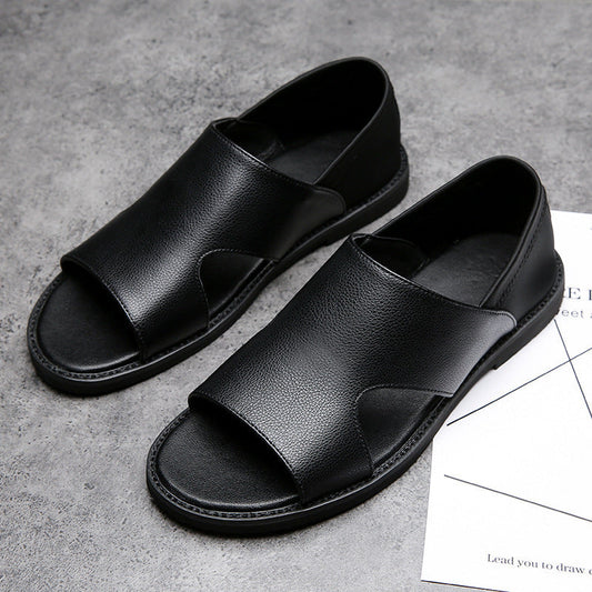 SANDALES EN CUIR NOIR 2025-SN