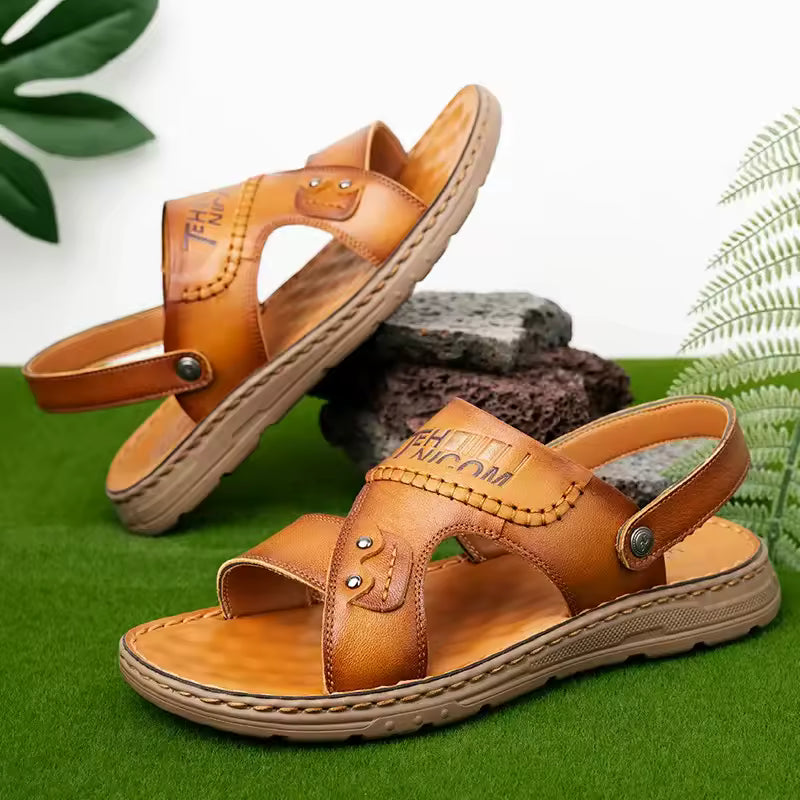 Sandales Cuir Marron™ – Style Décontracté & Confort Quotidien